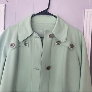 Outer Banks Vintage 70's  pastel green Trench Coat